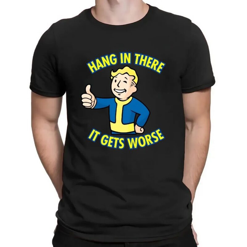 Hang In There It Gets Worse Sarcastic Thumb T Shirt