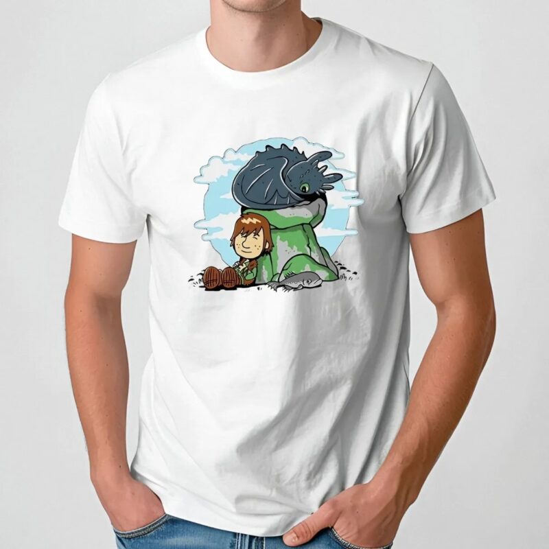 Hiccup and Toothless How to Train Your Dragon X Peanuts relaxing with my dragon t shirt