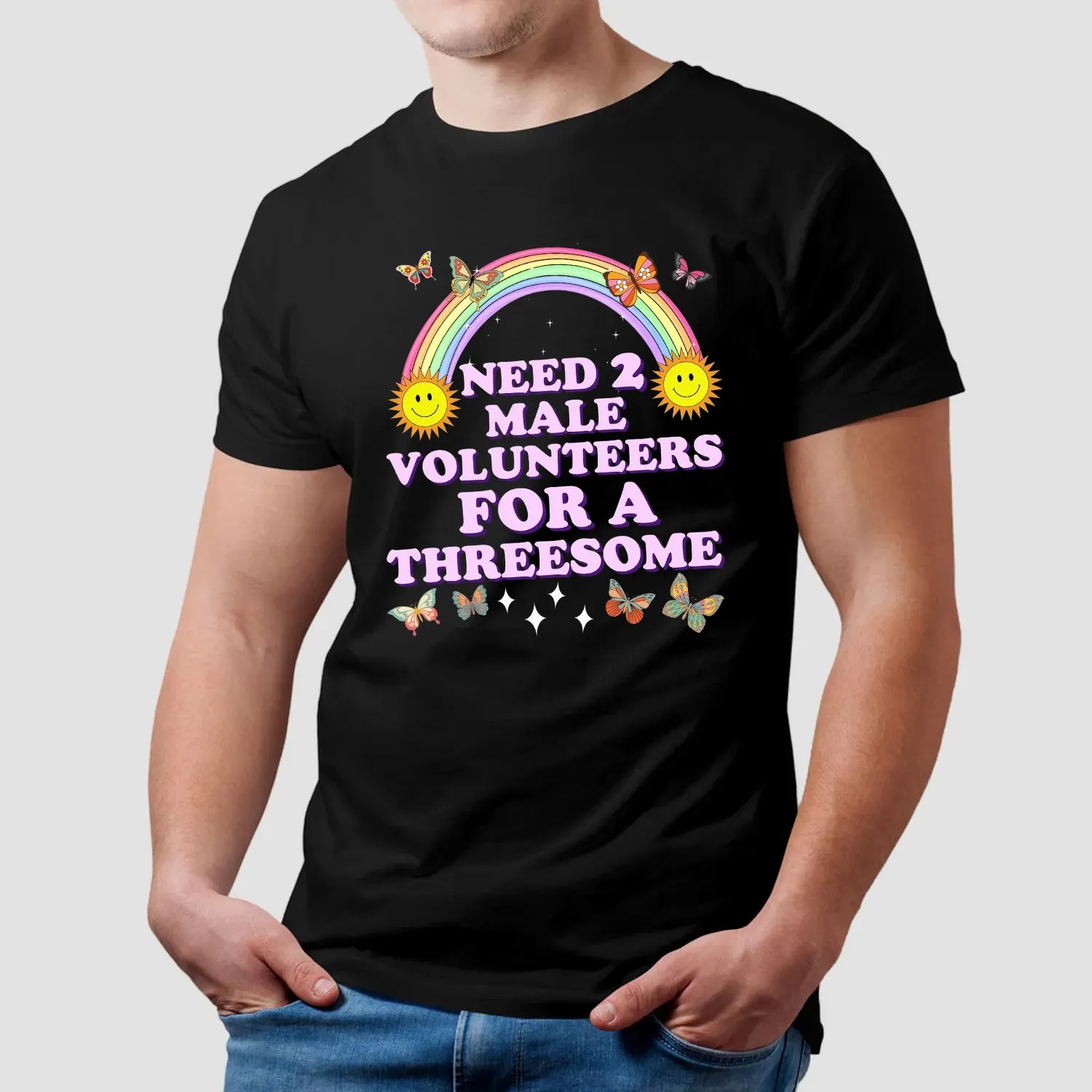 I Need 2 Male Volunteers For A Threesome Hilarious Vacation Exchange T Shirt