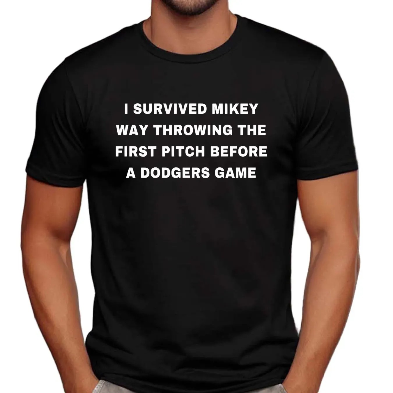 I Survived Mikey Way Throwing The First Pitch Before A Dodgers Game T Shirt