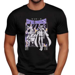 One Piece Luffy And Trafalgar Law Duo Purple Flames T Shirt