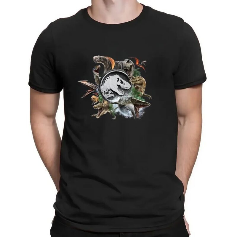Jurassic World Rebirth Circle Logo Dinosaurs T Shirt