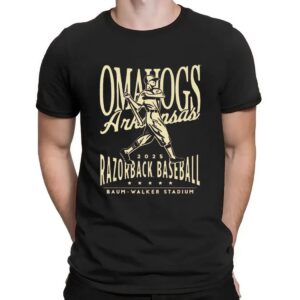 Omahogs Arkansas Razorbacks Vintage Swing Baseball Baum-walker Stadium T Shirt