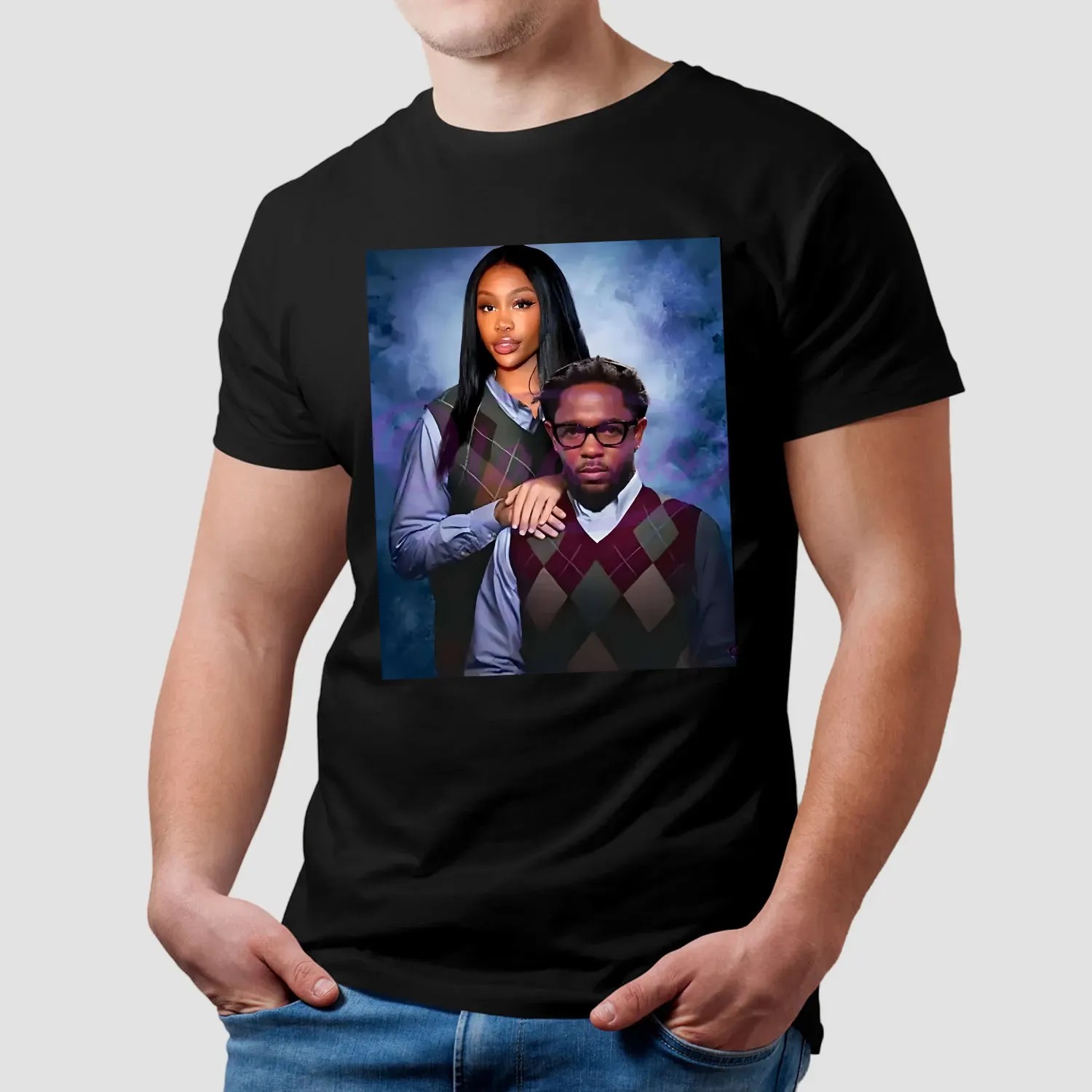 Kendrick Lamar And Sza Step Brothers School Portrait T Shirt