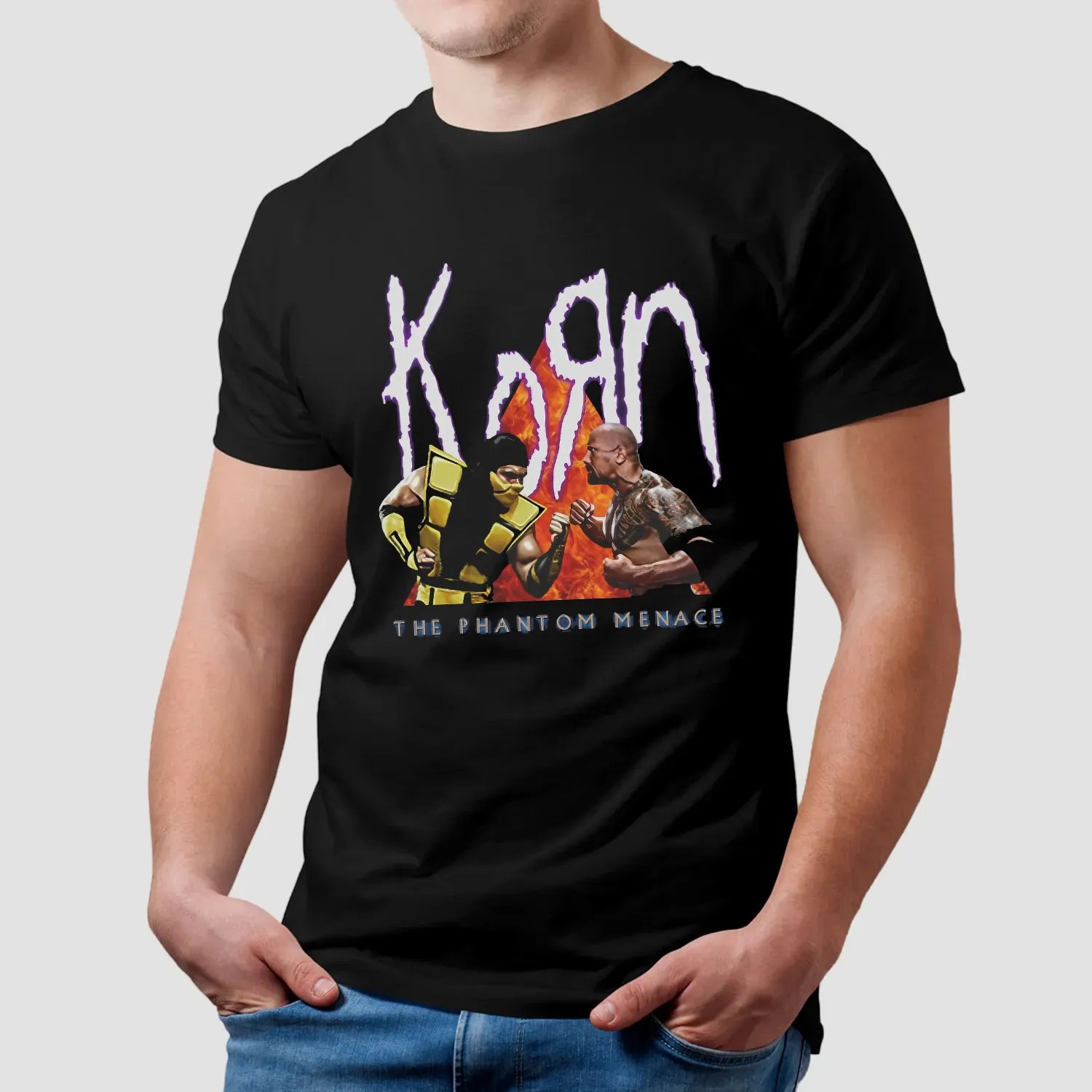 Korn The Phantom Menace Scorpion The Rock Meme T Shirt