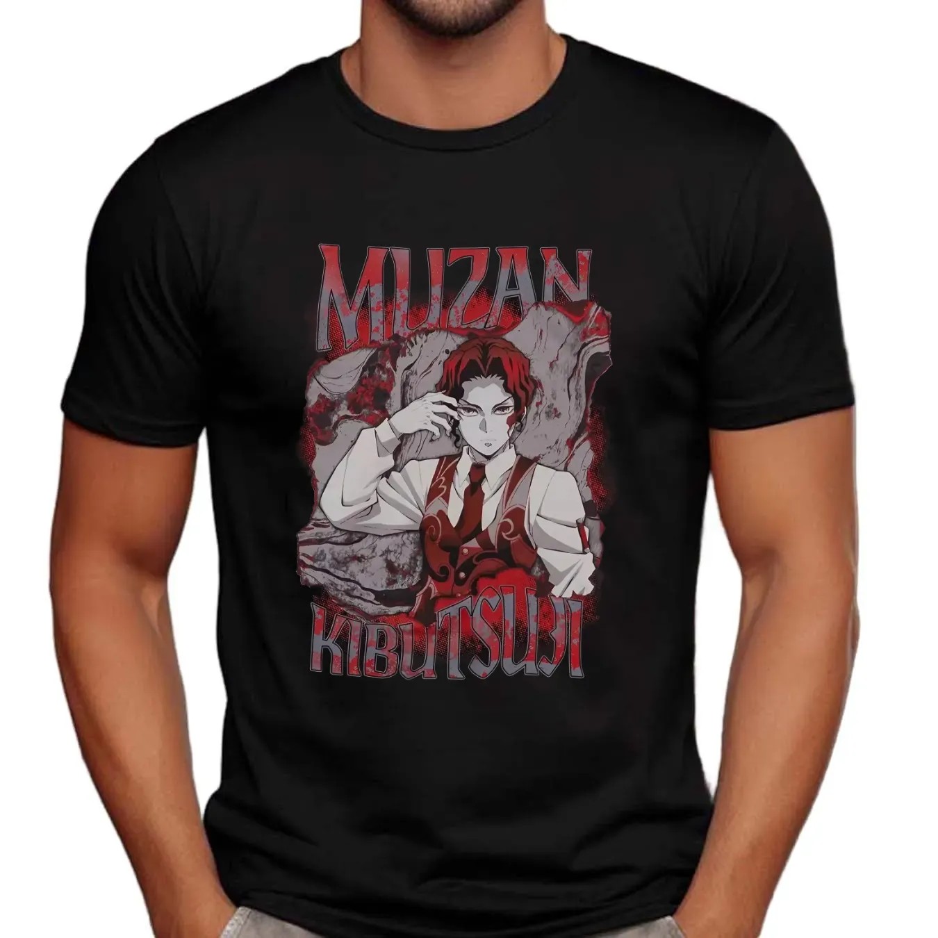 MUZAN KIBUTSUJI Demon Slayer Kimetsu No Yaiba Muzan Smoke T Shirt