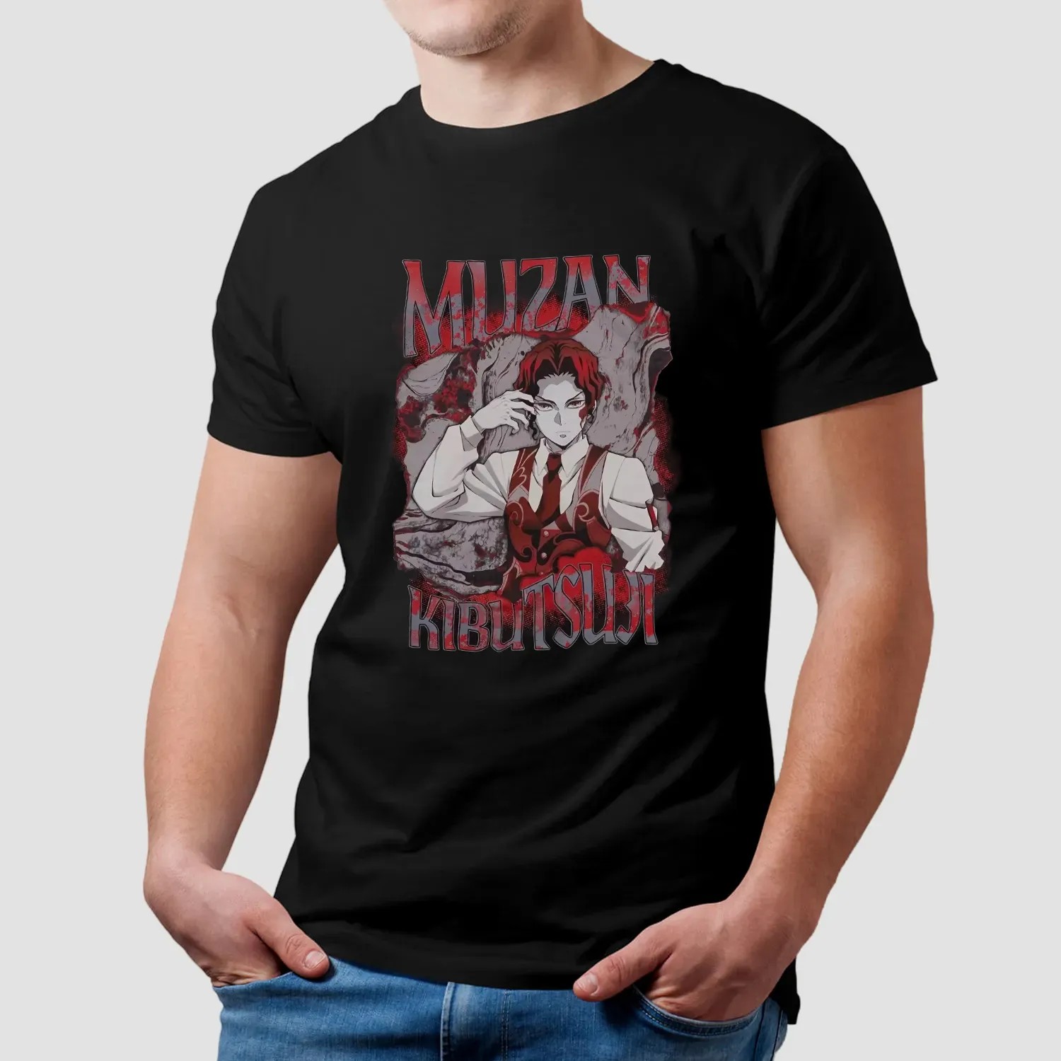 MUZAN KIBUTSUJI Demon Slayer Kimetsu No Yaiba Muzan Smoke T Shirt