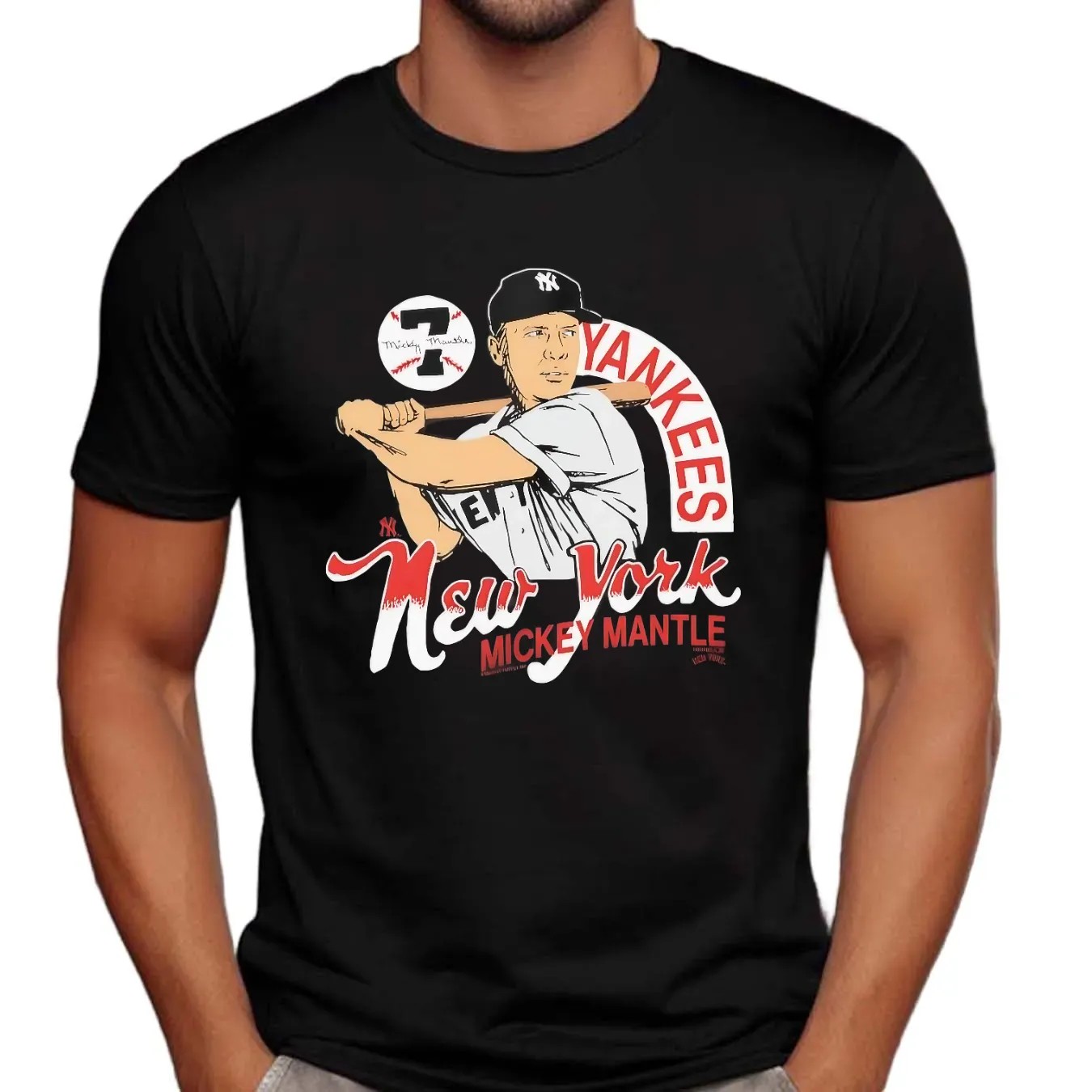 Mickey Mantle New York Yankees Best Player Signature T Shirt