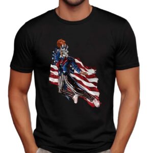 Uncle Sam MJ Basketball Dunk Flag T Shirt