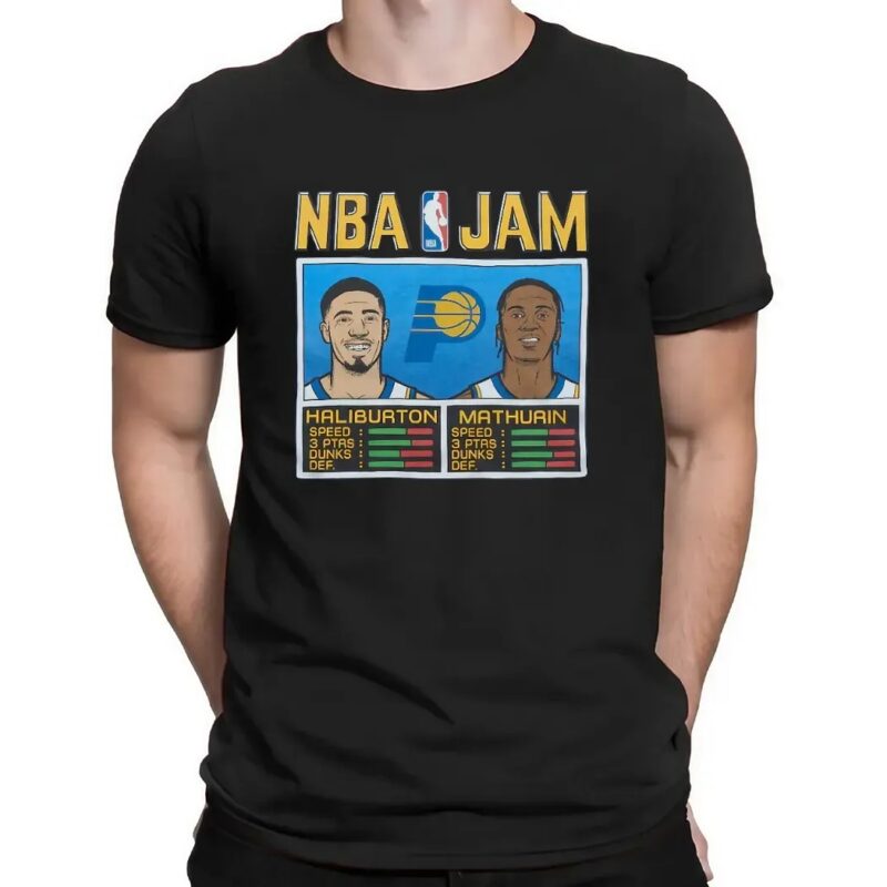 NBA Jam Indiana Pacers Duo Haliburton And Mathurin Arcade Style T Shirt