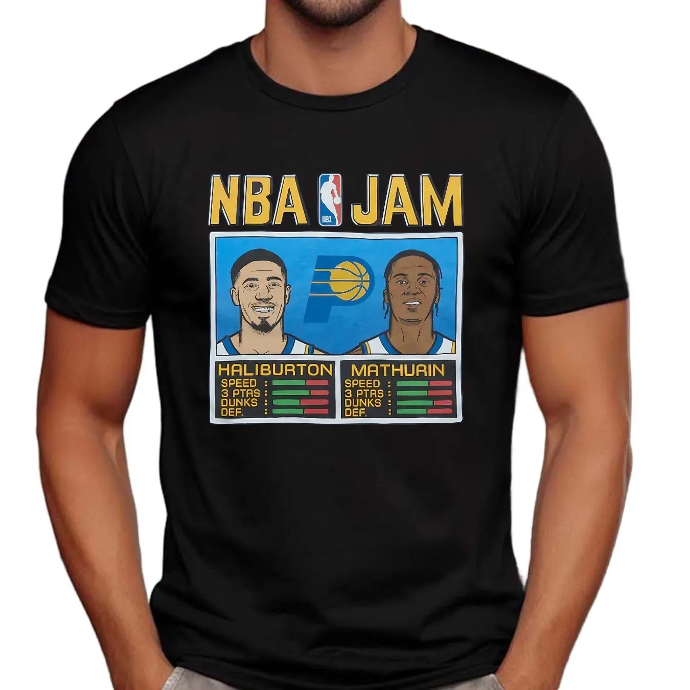 NBA Jam Indiana Pacers Duo Haliburton And Mathurin Arcade Style T Shirt