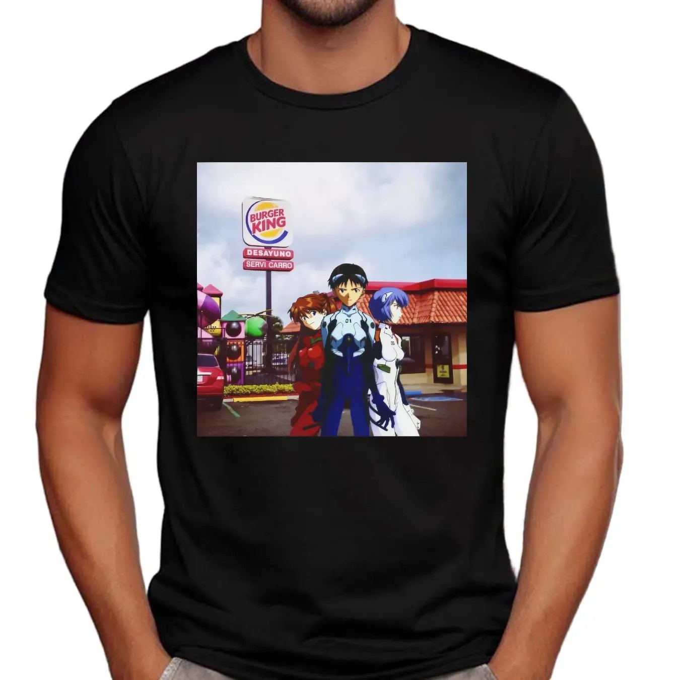 Neon Genesis Evangelion Burger King Rei Asuka Shinji Meme T Shirt