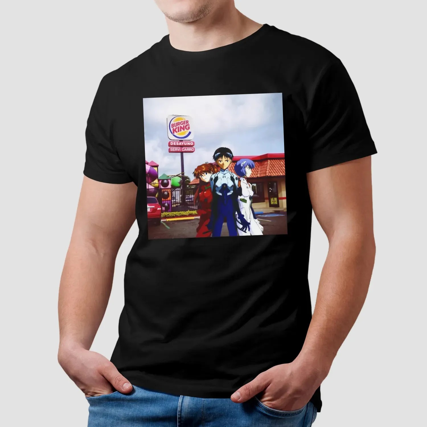 Neon Genesis Evangelion Burger King Rei Asuka Shinji Meme T Shirt
