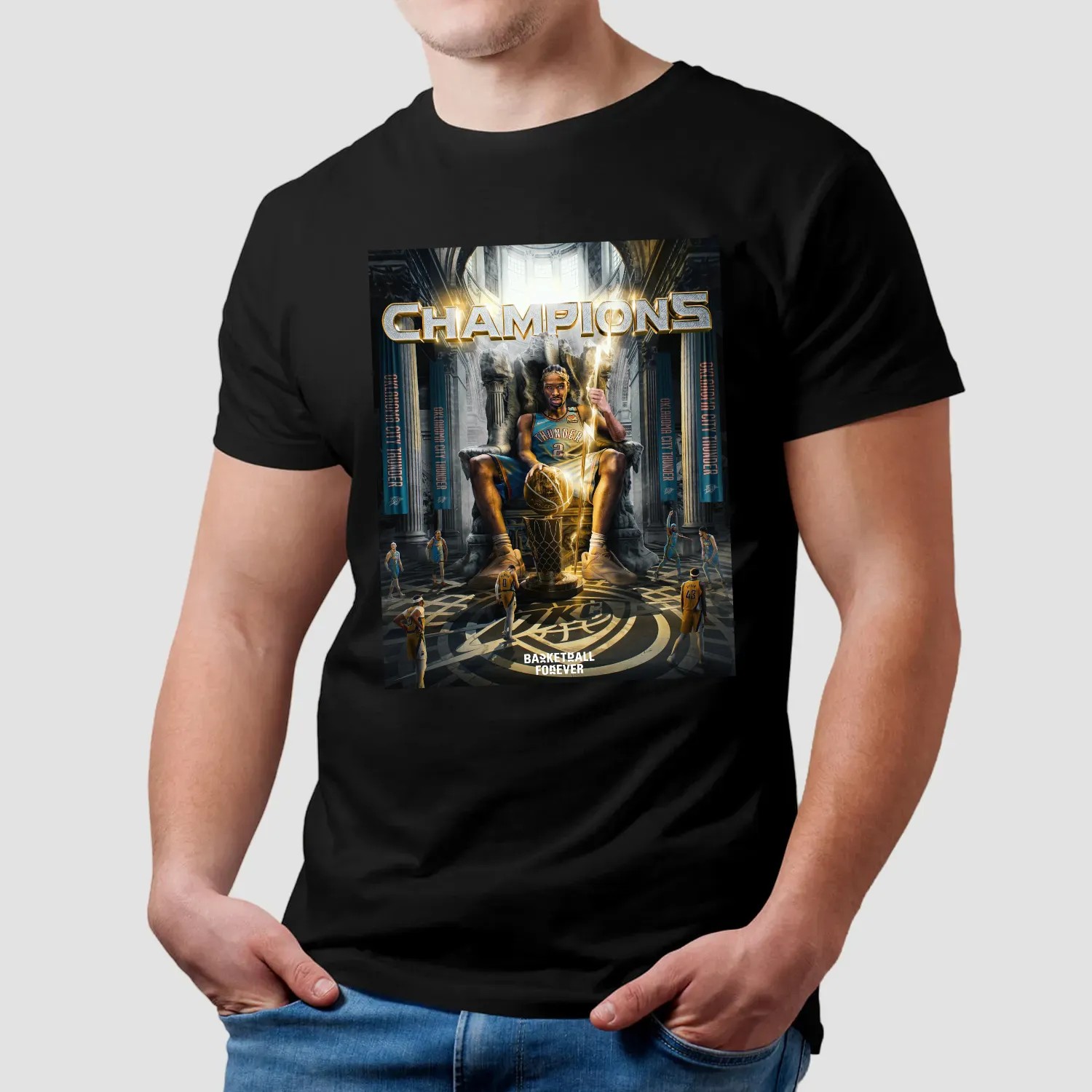 OKC Thunder New NBA Champions 2025 Shai Gilgeous-Alexander MVP Player In Finals Graphic T Shirt