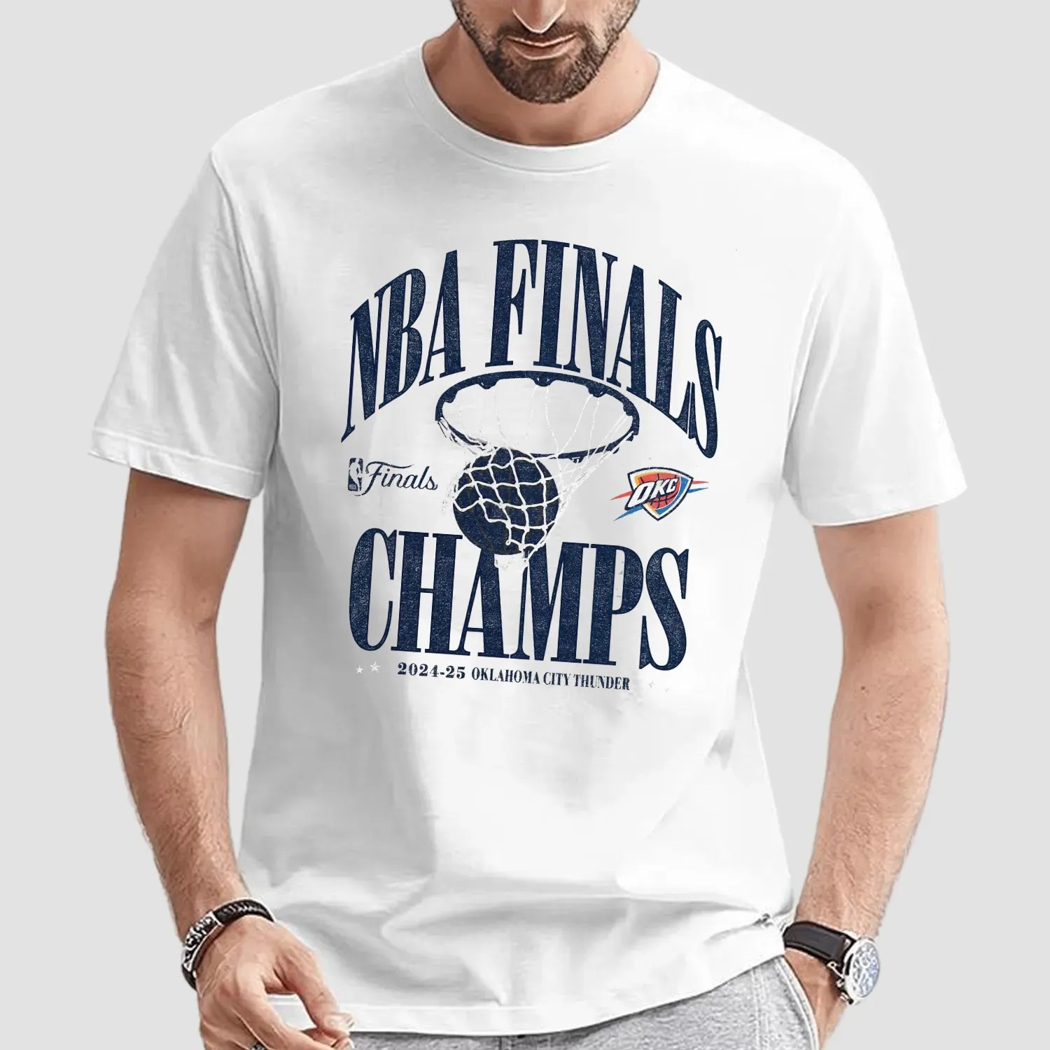 Oklahoma City Thunder 2025 Finals Champions Playoff Fade Away T Shirt