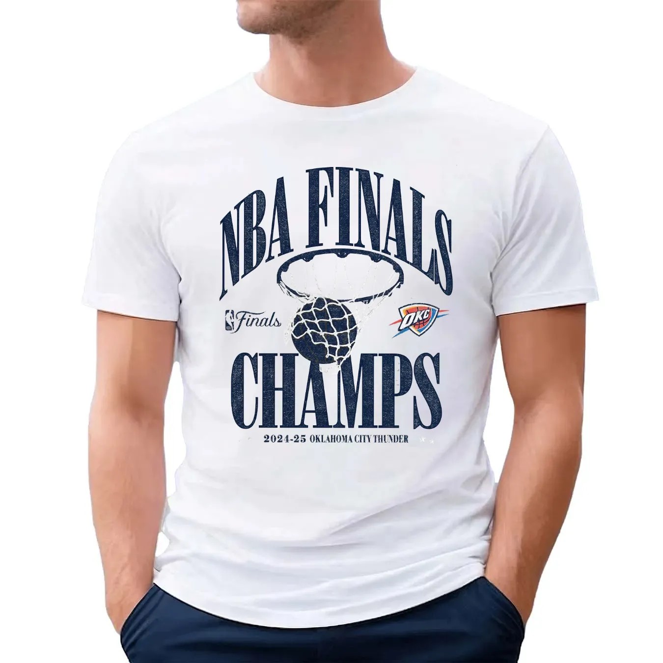 Oklahoma City Thunder 2025 Finals Champions Playoff Fade Away T Shirt