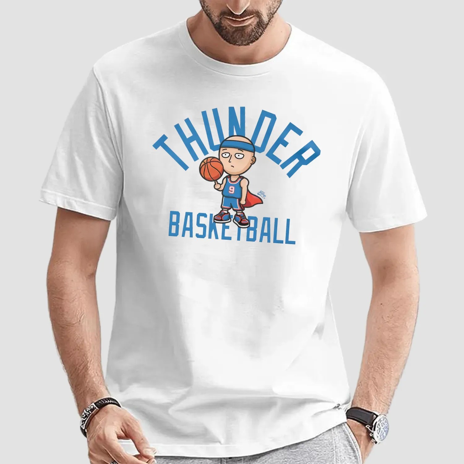 Oklahoma City Thunder Basketball Alex Caruso One Punch Man Hero Parody T Shirt