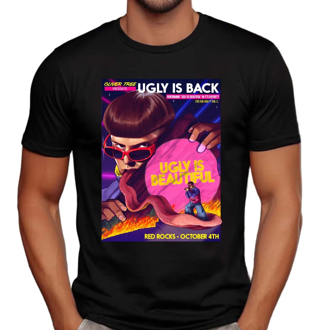 Oliver Tree Ugly Is Back Ugly Is Beautiful Red Rocks October 4th 2025 Concert T Shirt