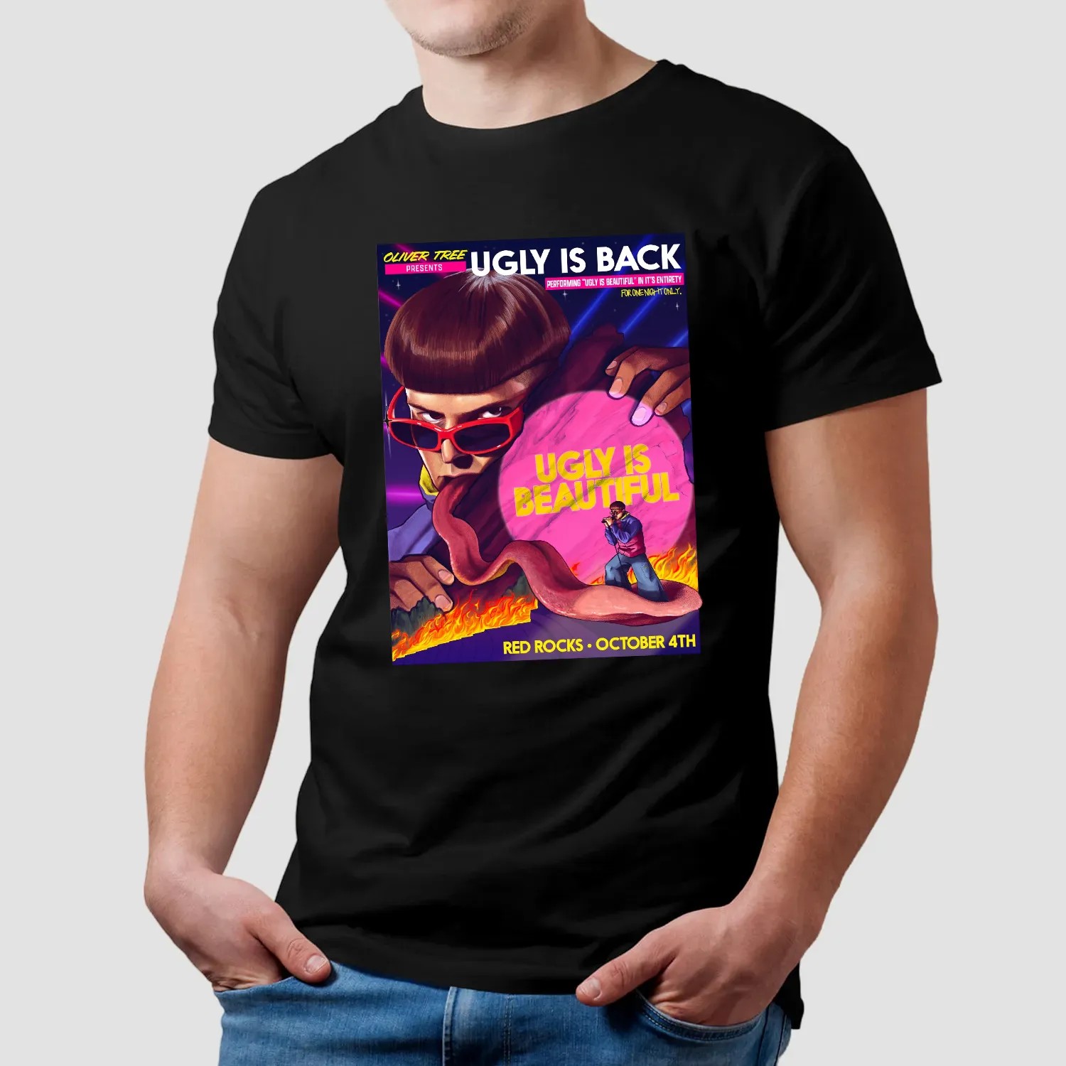 Oliver Tree Ugly Is Back Ugly Is Beautiful Red Rocks October 4th 2025 Concert T Shirt