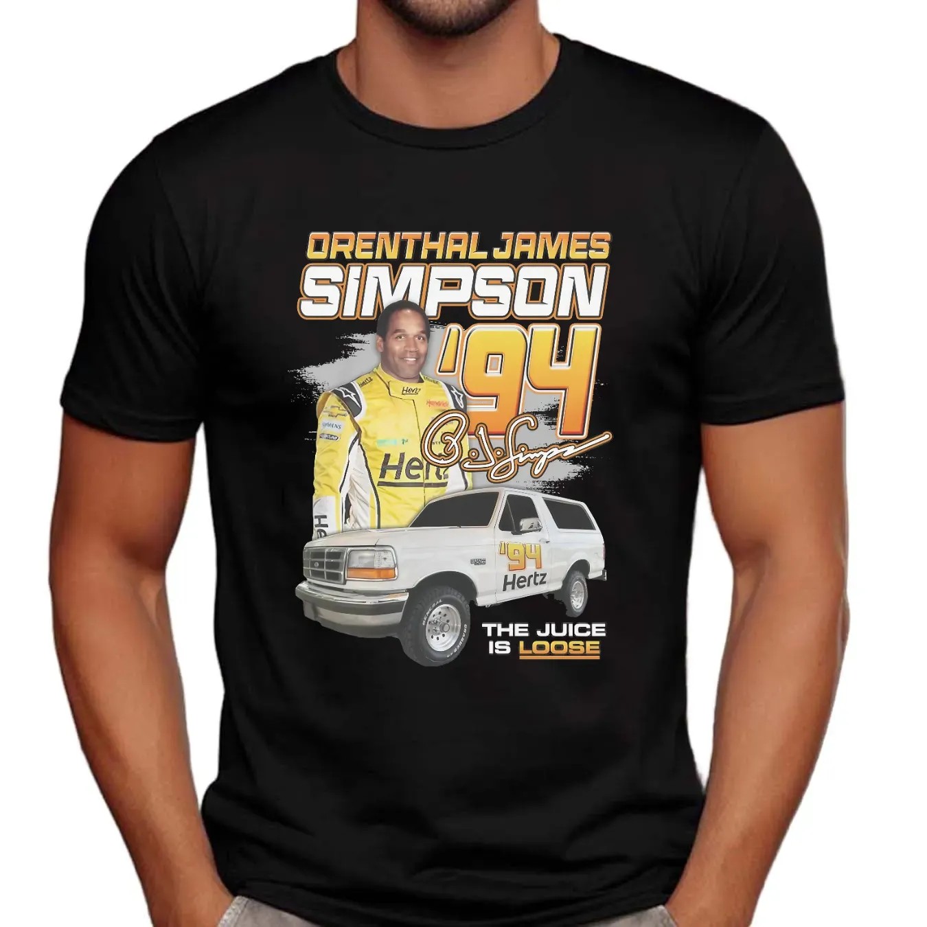 Orenthal James Simpson '94 The Juice Is Loose Racing T Shirt