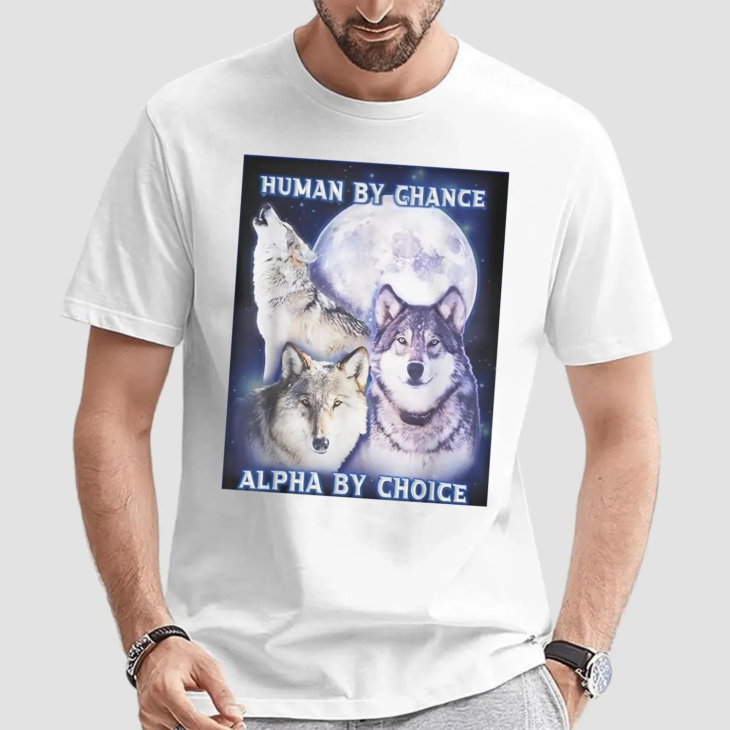Phil Lester In Human By Chance Alpha By Choice Alpha Wolf T Shirt