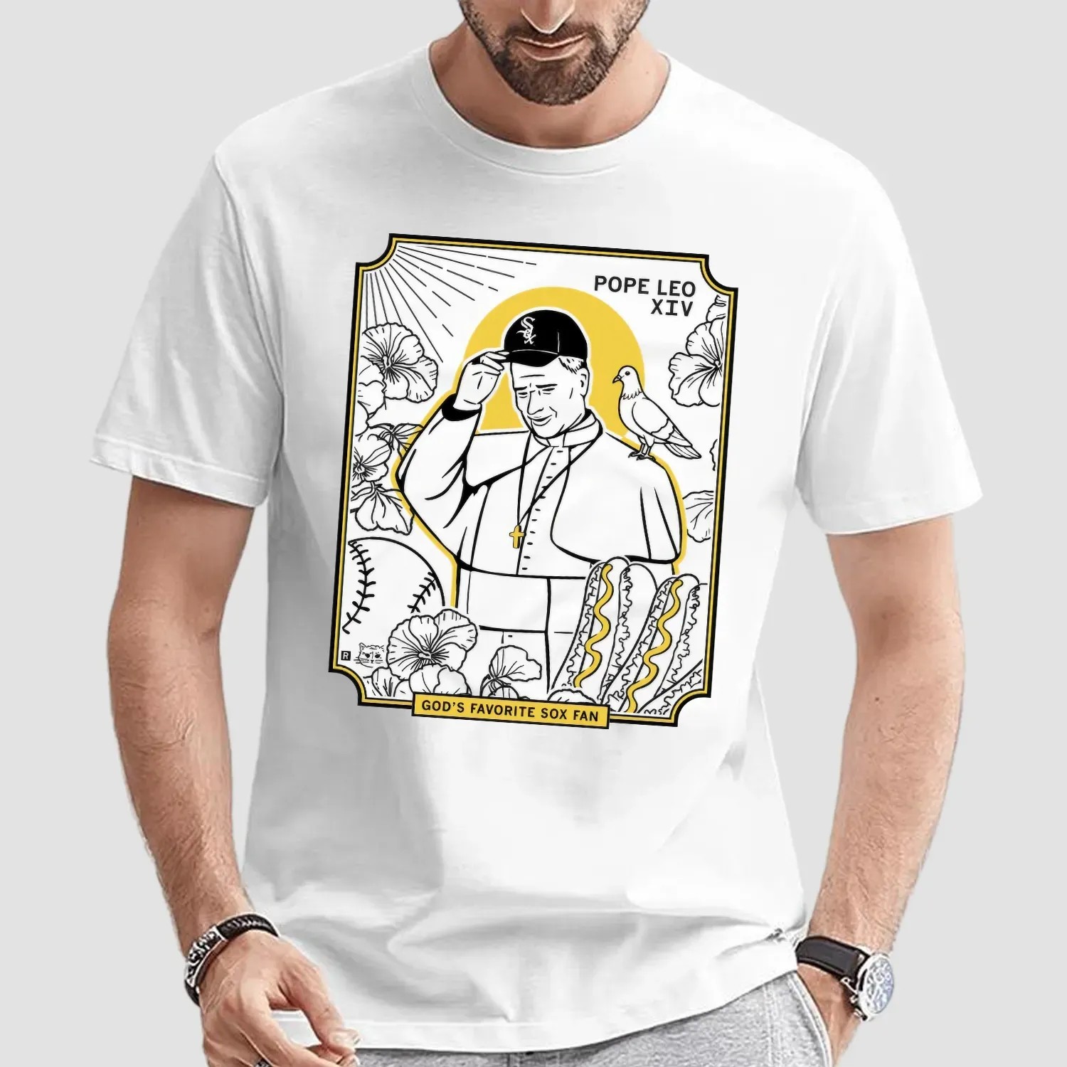 Pope Leo XIV God's Favorite Sox Baseball Fan T Shirt