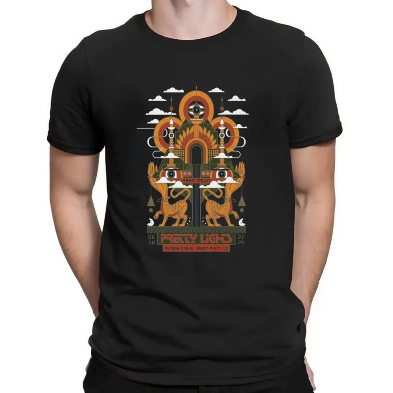 Pretty Lights Yahn Dawn 2025 Night 2 Poster At Meadow Creek In Buena Vista Colorado On June 28 2025 T Shirt