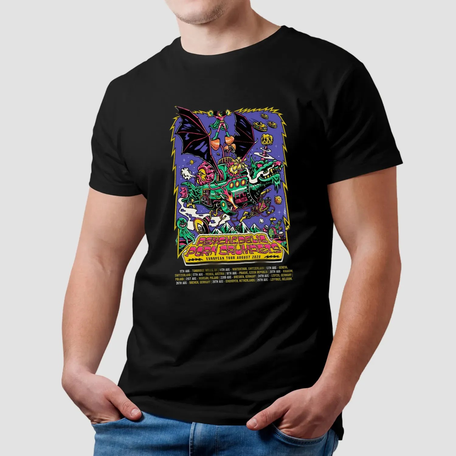 Psychedelic Porn Crumpets European Tour August 2025 Dates T Shirt