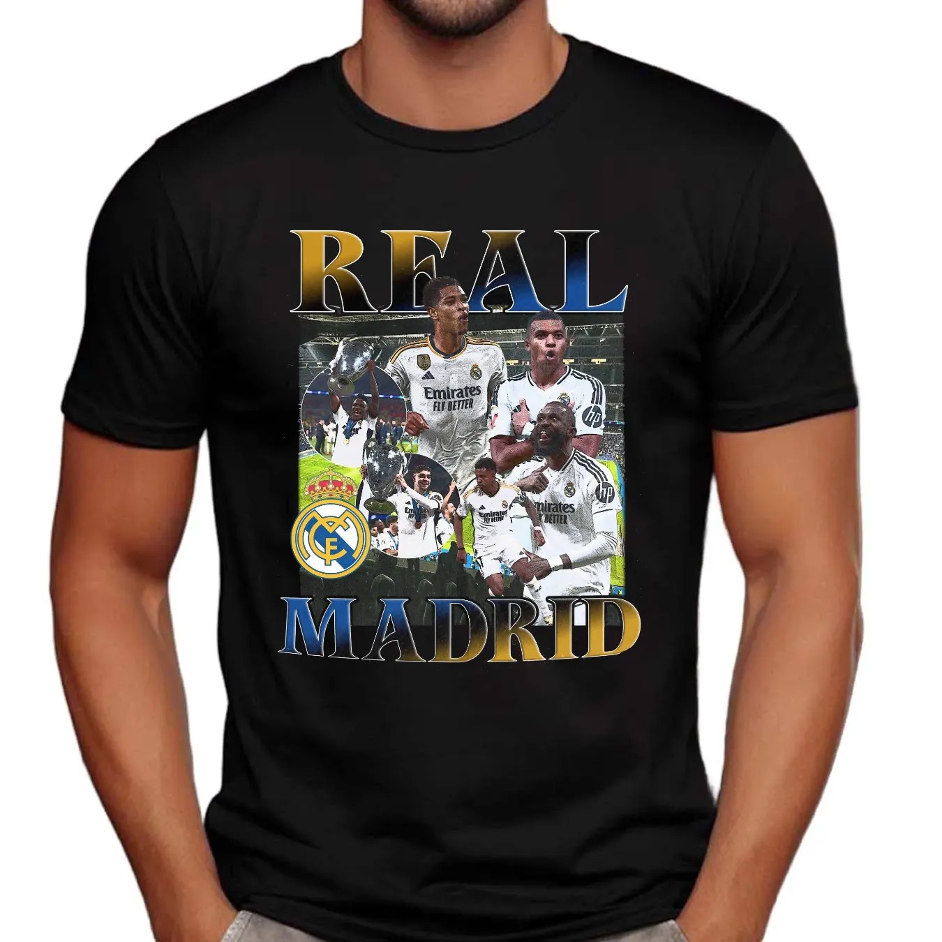 Real Madrid Champions Vintage Bootleg T Shirt