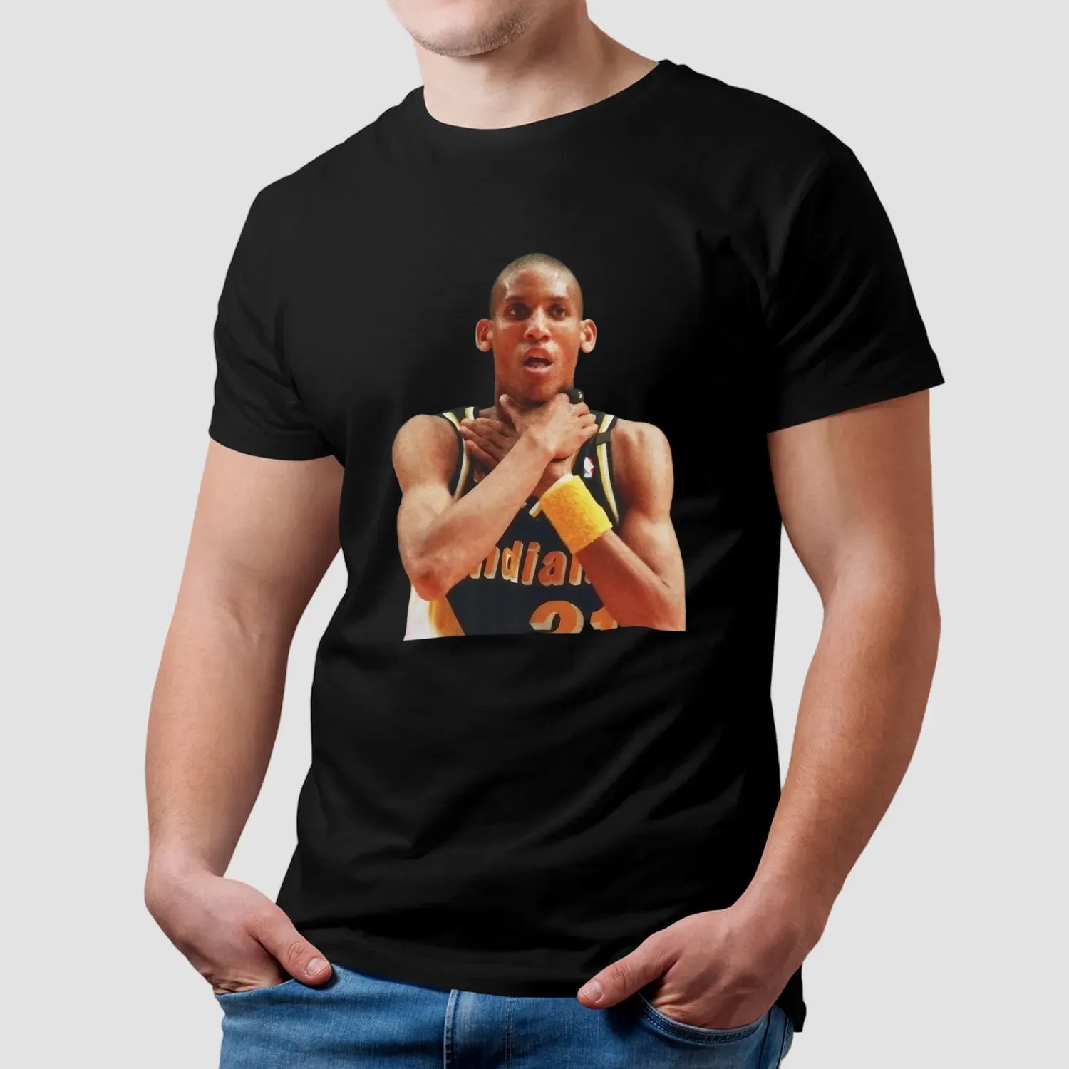 Reggie Miller Indiana Pacers Choke Sign Knicks Spike Lee T Shirt