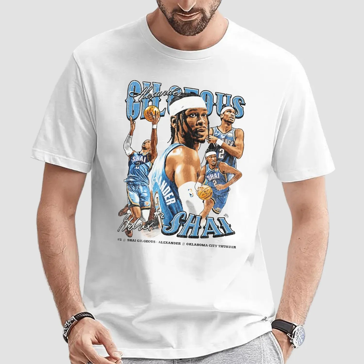SGA Shai Gilgeous-Alexander Oklahoma City Thunder Vintage Bootleg T Shirt