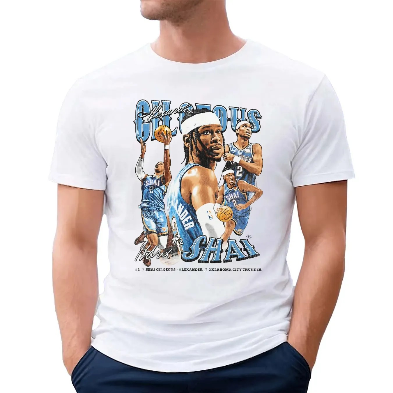 SGA Shai Gilgeous-Alexander Oklahoma City Thunder Vintage Bootleg T Shirt