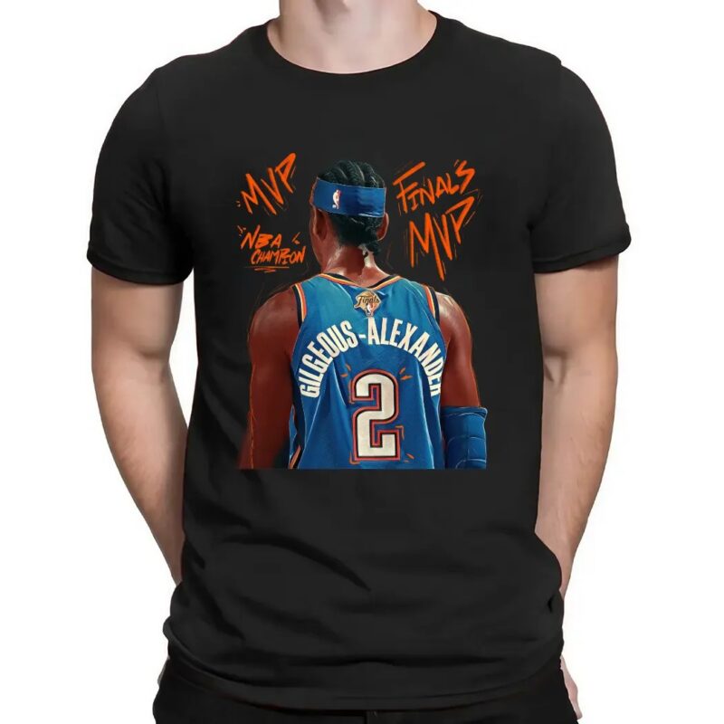 SGA Shai Gilgeous-alexander 2 OKC Thunder Finals MVP NBA Champions 2025 Behind T Shirt