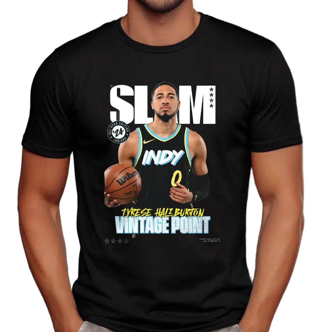 SLAM Cover Tyrese Haliburton NBA Playoff All-Star Vol 4 Vintage Point T Shirt