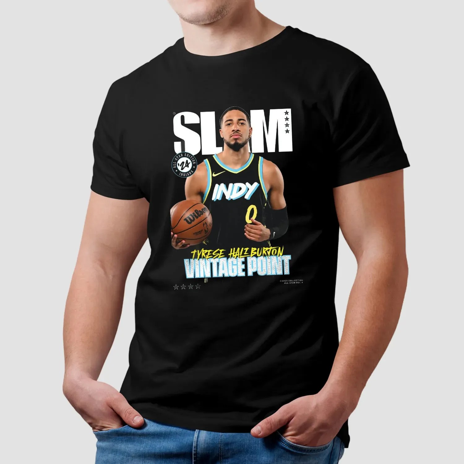 SLAM Cover Tyrese Haliburton NBA Playoff All-Star Vol 4 Vintage Point T Shirt