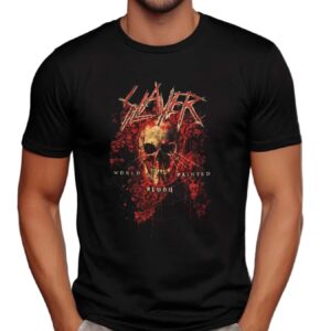 Slayer World Painted Blood Skulls T Shirt