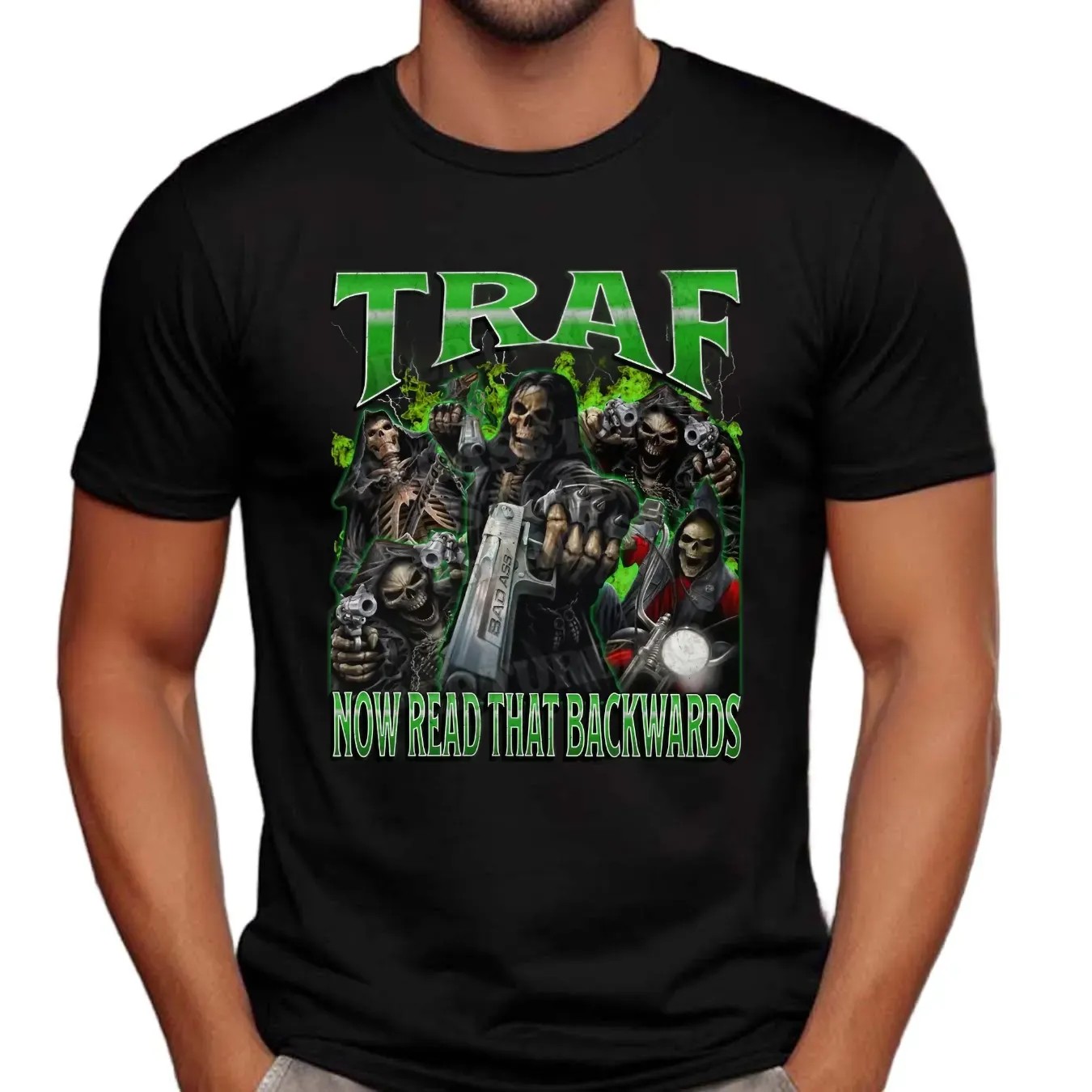 Skeleton Traf Now Read That Backwards Fart Meme Bootleg T Shirt