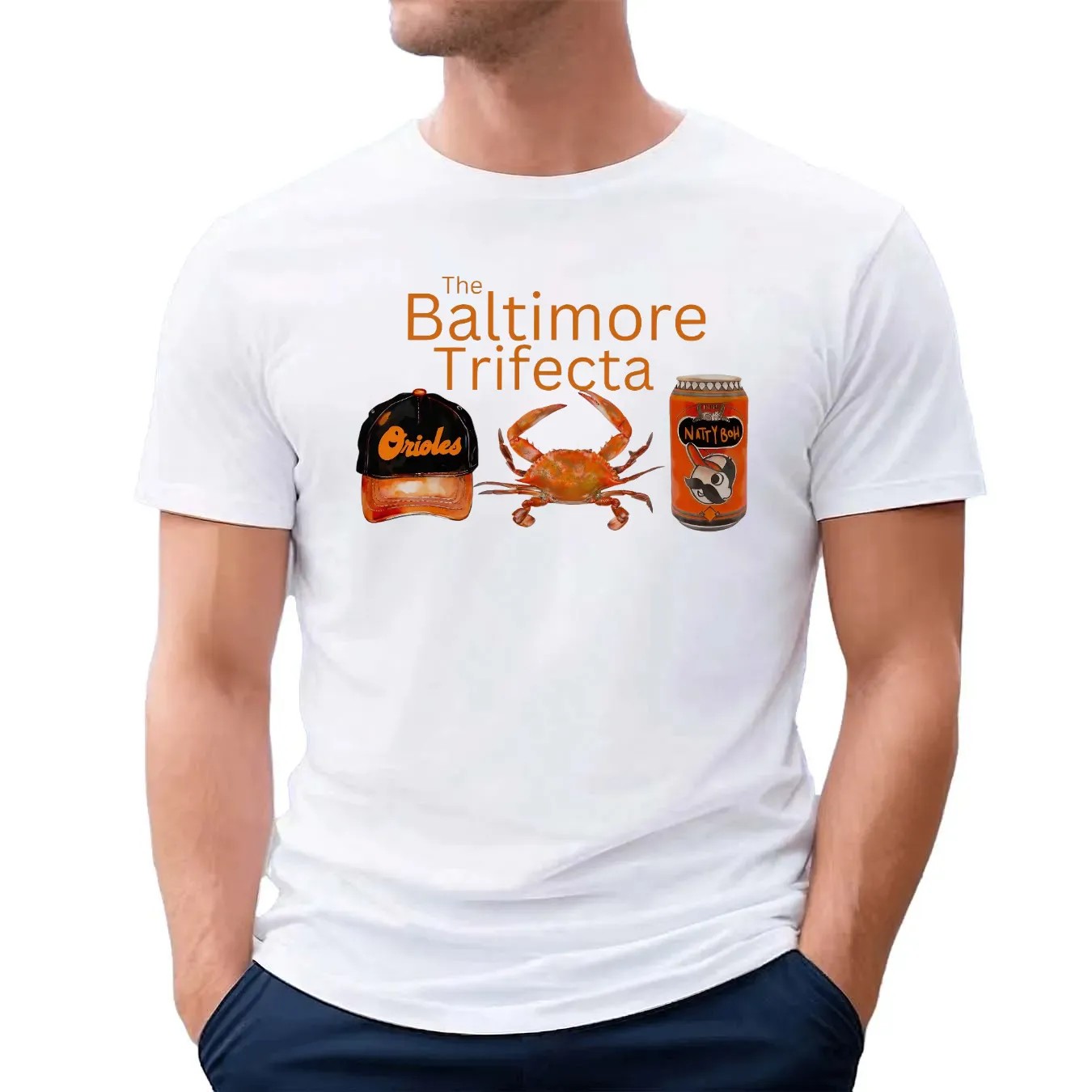 The Baltimore Trifecta Baseball Orioles Crabs Natty Bohs T Shirt