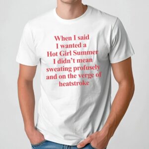 When I Said I Wanted A Hot Girl Summer I Didn't Mean Sweating Profusely And On The Verge Of Heatstroke Meme T Shirt