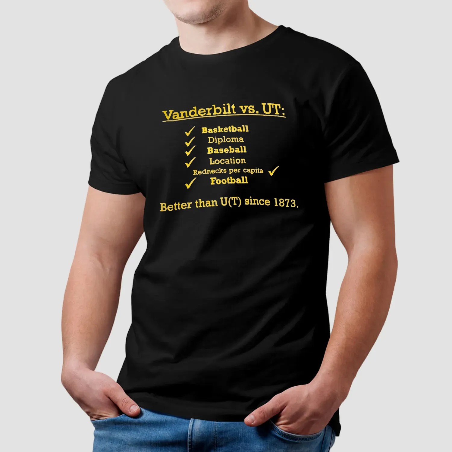 Vanderbilt Vs Ut Basketball Diploma Baseball Location Rednecks Football T Shirt
