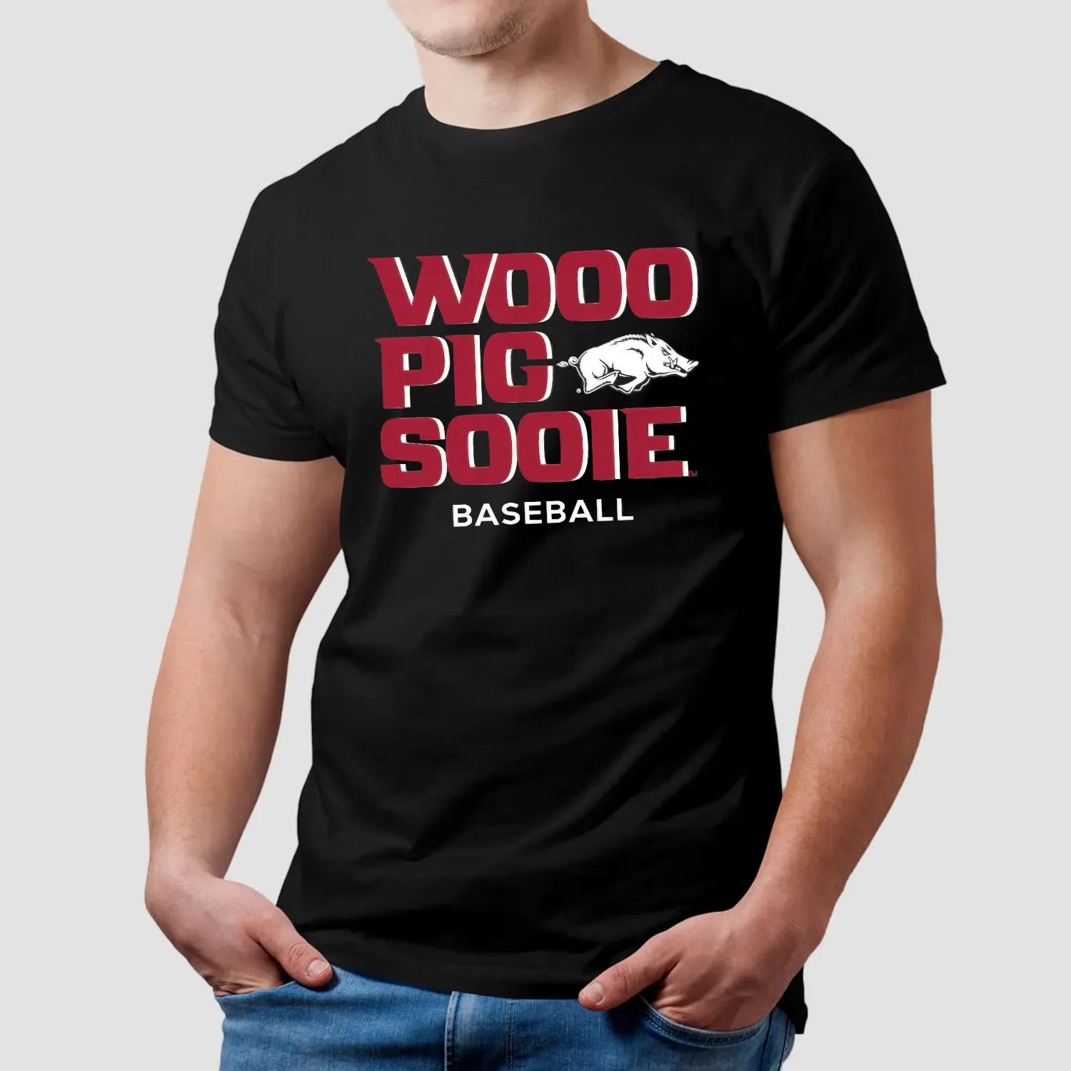 Wehiwa Aloy Arkansas Razorbacks Woo Pig Sooie Baseball T Shirt