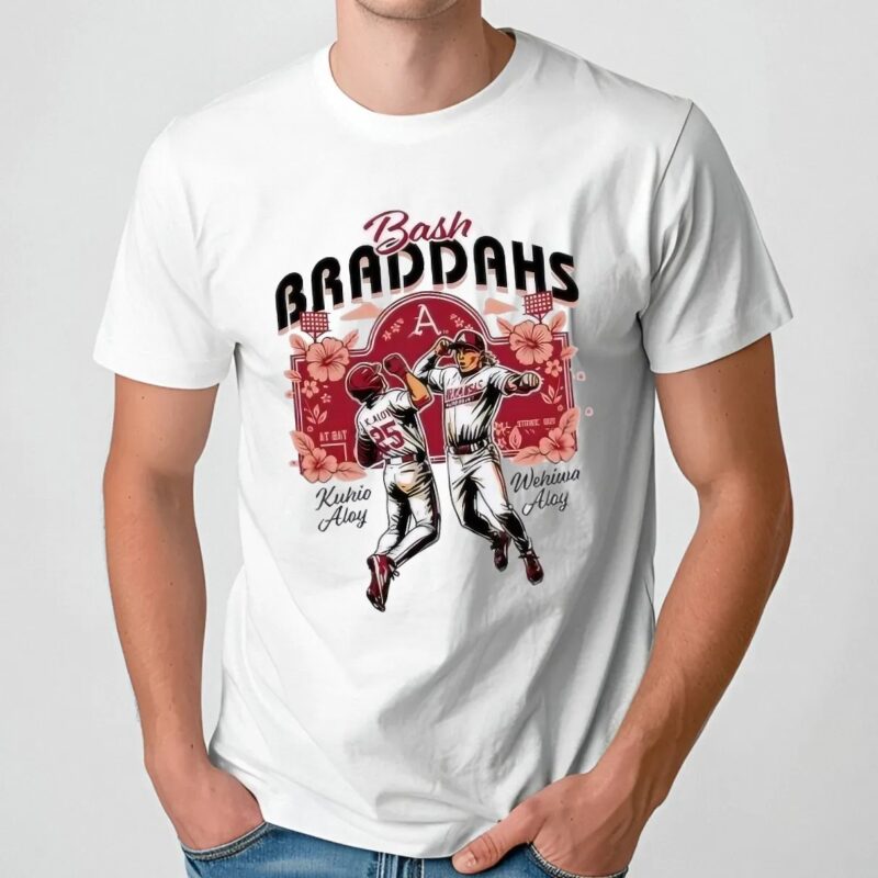 Wehiwa Aloy Wehiwa Aloy Arkansas Razorbacks Bash Braddahs Caricatures T Shirt