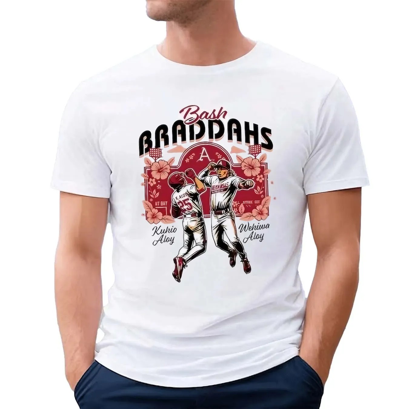 Wehiwa Aloy Wehiwa Aloy Arkansas Razorbacks Bash Braddahs Caricatures T Shirt