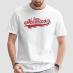 I Love America Retro Script Patriotic USA Pride T Shirt