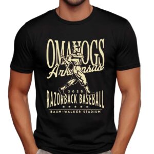 Omahogs Arkansas Razorbacks Vintage Swing Baseball Baum-walker Stadium T Shirt