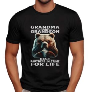 Bear grandma and grandson best partners in crime for life t shirt