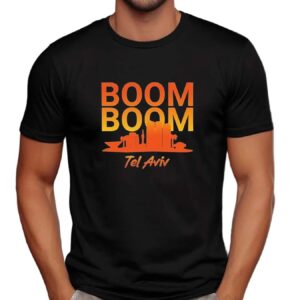 Lukas Gage wearing Boom Boom Tel Aviv t shirt