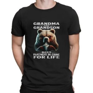 Bear grandma and grandson best partners in crime for life t shirt