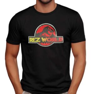 Dinosaur Rez World Jurassic Park Logo Parody T Shirt