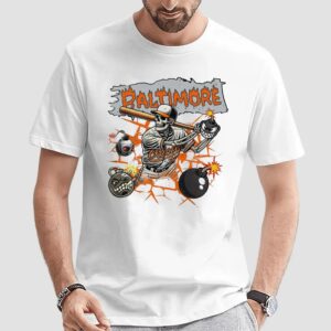 Baltimore Orioles Skeleton Baseball Vintage T Shirt